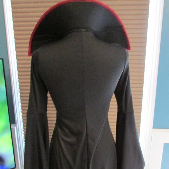 Black Sorcerer's Dress with Red Laced Front.  Spandex Material. Fits Most - Picture 4 of 4